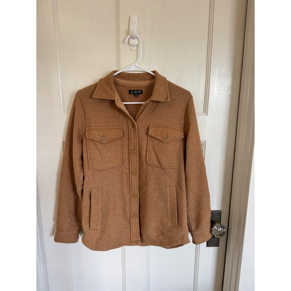 J.Crew tan wool shirt jacket size xs